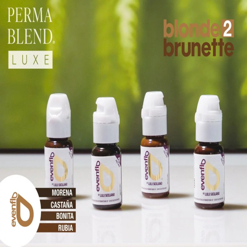Pigment pour Maquillage PERMA BLEND LUXE EVENFLO - Blonde 2 Brunette 4x14ml