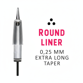 Aiguilles Round Liner 1/4 de Tour à membrane Ø 0,25 mm Extra Long Taper | Inov'M