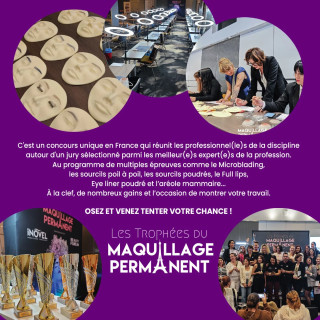Inscription "Les trophées du maquillage permanent"Catégorie Sourcils poil à poil