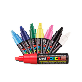 Marqueur pointe 8mm large biseautée à l'unité | Posca