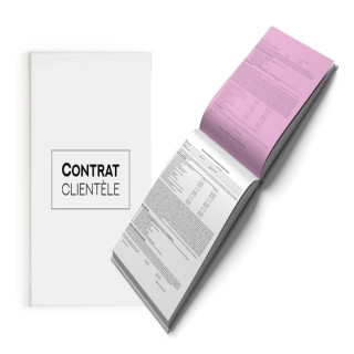 Contrats Clientèle, Liasse de 50 feuillets autocopiants A4
