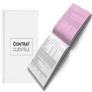 Contrats Clientèle, Liasse de 50 feuillets autocopiants A4