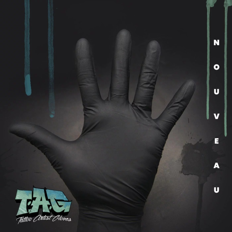 Gants nitrile noirs Tag - non poudrés | Itc