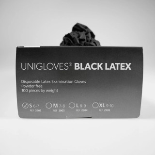 Gants latex noirs - non poudrés | Unigloves