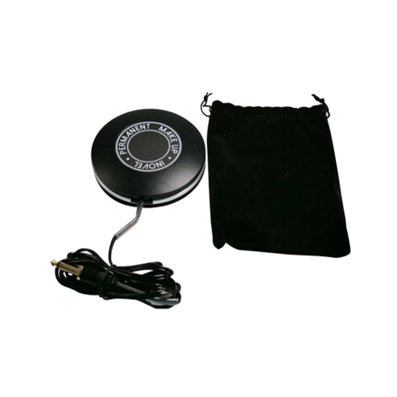 Pédale Aluminium Ronde Noire avec Câble 2 m Jack 6,35mm | Inovel