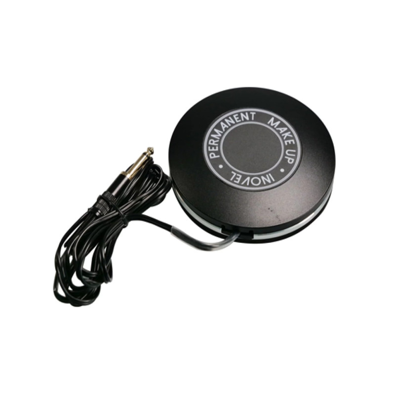 Pédale Aluminium Ronde Noire avec Câble 2 m Jack 6,35mm | Inovel