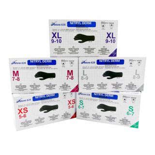 Gants nitrile noirs - non poudrés | Naturex