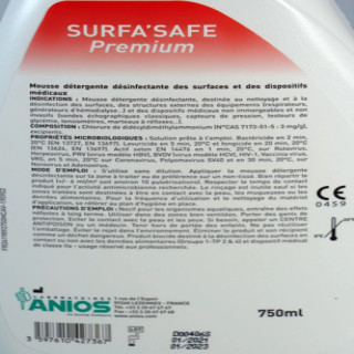 Mousse détergente désinfectante pour surface Surfa'Safe Premium | Anios
