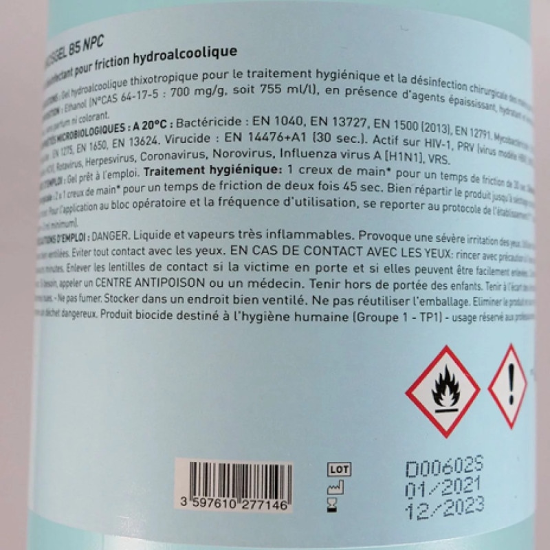Flacon Airless de Gel Hydroalcoolique AniosGel 85 NPC | Anios