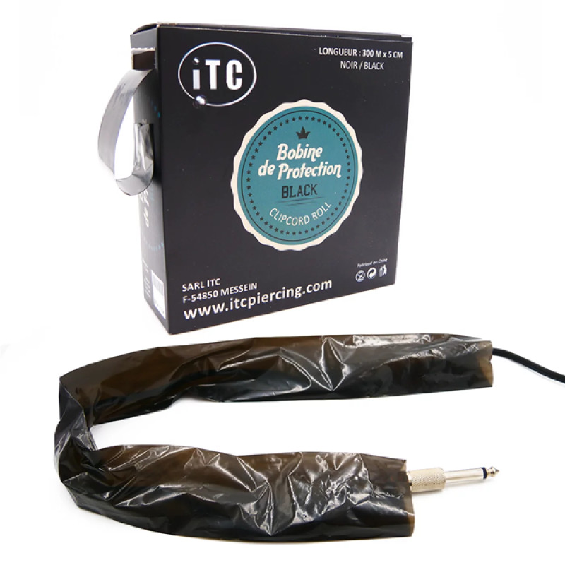 Bobine de protection Clip cord Noir 300m x 5cm