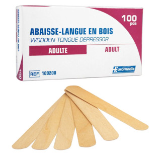 Abaisse langue en bois (boîte de 100 pièces)