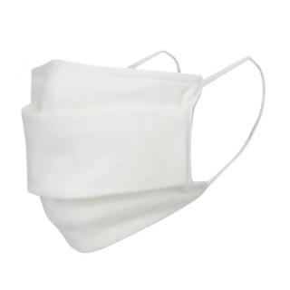 Masque d'hygiène en tissu Lavable 3 plis - Blanc
