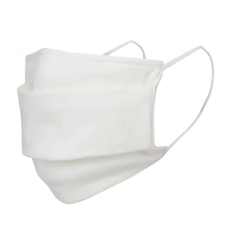 Masque d'hygiène en tissu Lavable 3 plis - Blanc