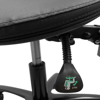 Tabouret Noir réglable avec dossier et pied aluminium