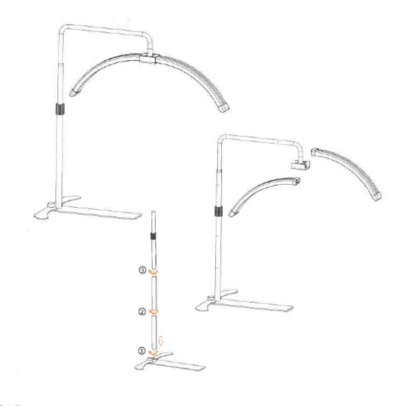 Lampe LED demi cercle 3 teintes