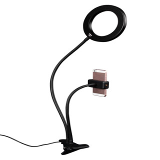 Lampe circulaire 64 leds sur pince & support smartphone SLR-16 BC | DÖRR