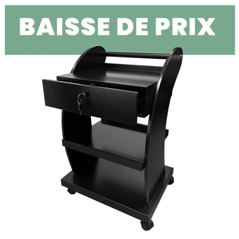 Desserte 3 plateaux noire | Itc