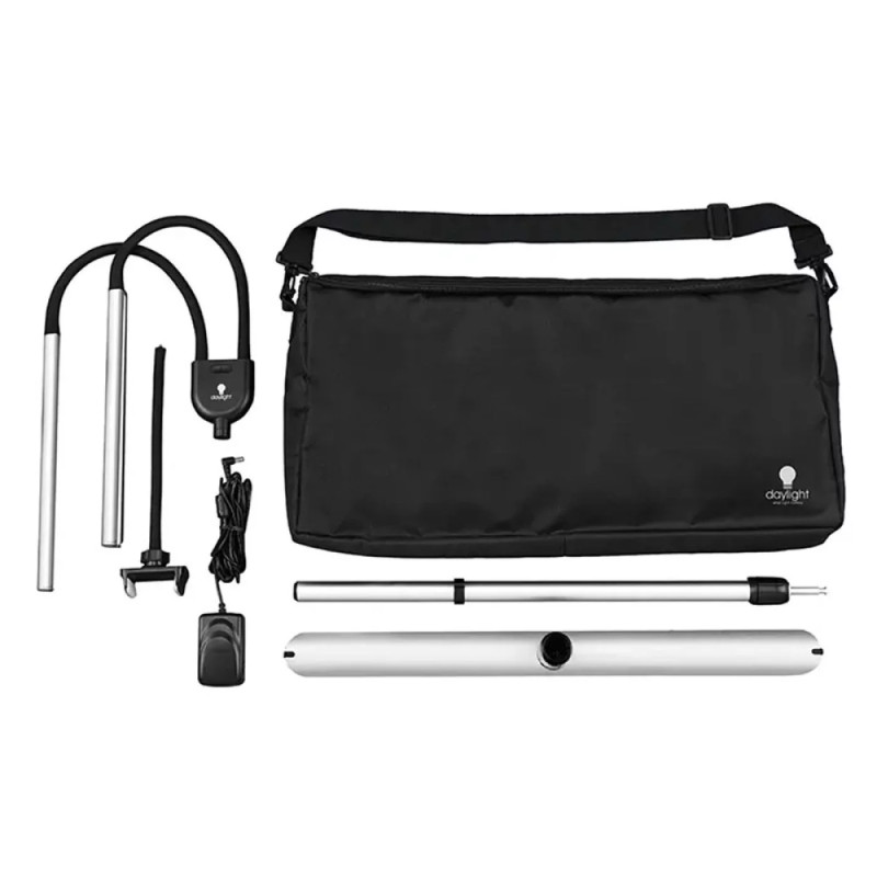 Lampe LED sur pied GEMINI deux bras et support smartphone DAYLIGHT