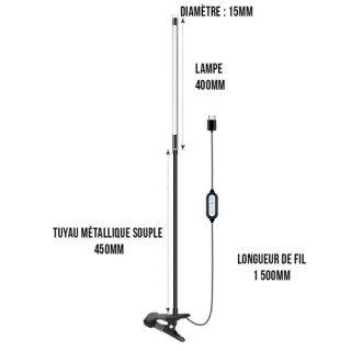 Lampe LED Réglette avec fixation clip, réglable 3 teintes