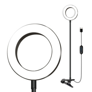 Lampe LED Anneau avec fixation clip, réglable 3 teintes