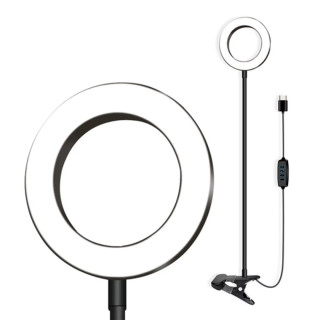 Lampe LED Anneau avec fixation clip, réglable 3 teintes