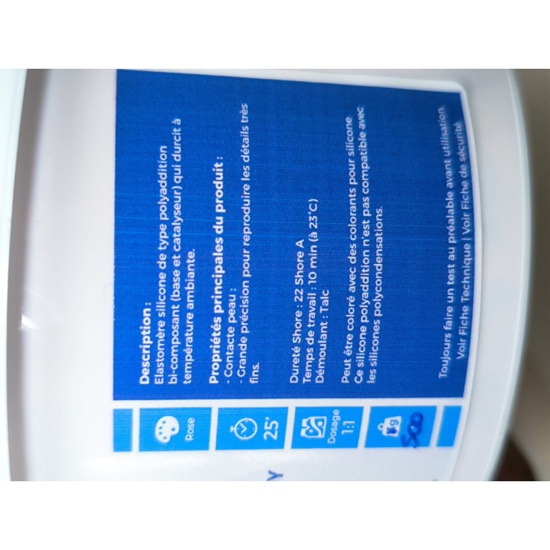 Kit silicone en 2 composants : Base + Catalyseur, 2x1KG