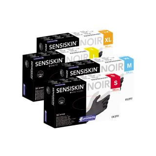 Gants Nitrile Noirs NATUREX 626 non poudrés Taille XS à XL