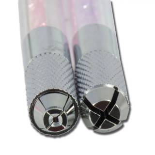 Stylo porte lame Aluminium pour Microblading avec Cristaux Coloré 2 en 1