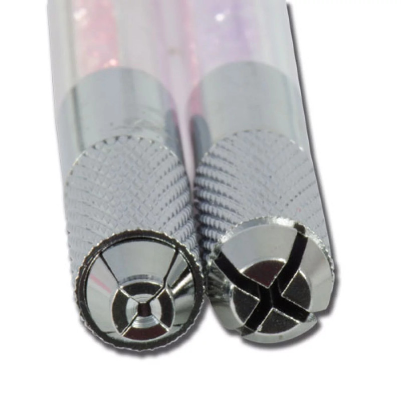 Stylo porte lame Aluminium pour Microblading avec Cristaux Coloré 2 en 1