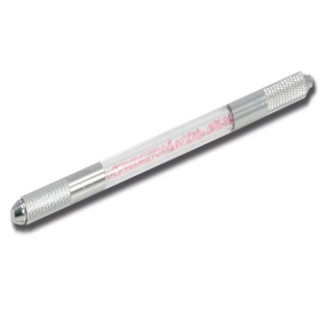 Stylo porte lame Aluminium pour Microblading avec Cristaux Coloré 2 en 1