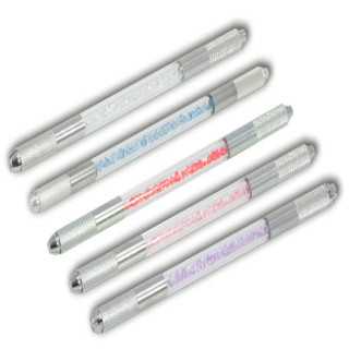 Stylo porte lame Aluminium pour Microblading avec Cristaux Coloré 2 en 1