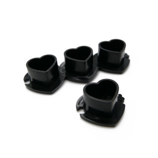 Caps Plastiques Ø intérieur 13 mm Motif cœur noir lot de 200 pcs