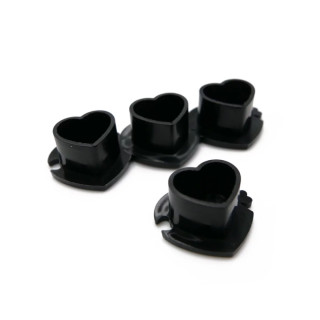 Caps Plastiques Ø intérieur 13 mm Motif cœur noir lot de 200 pcs