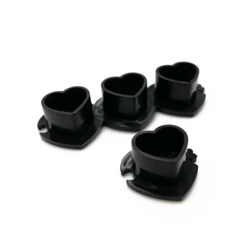 Caps Plastiques Ø intérieur 13 mm Motif cœur noir lot de 200 pcs