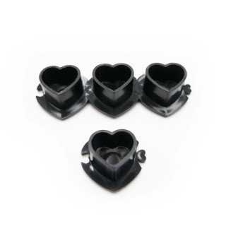 Caps Plastiques Ø intérieur 13 mm Motif cœur noir lot de 200 pcs