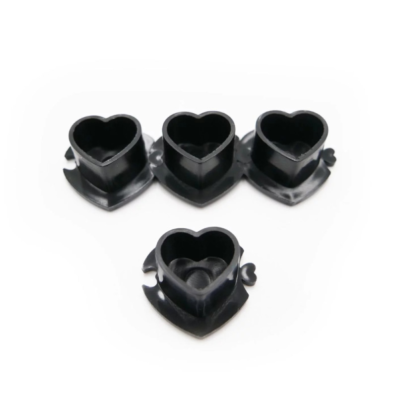 Caps Plastiques Ø intérieur 13 mm Motif cœur noir lot de 200 pcs