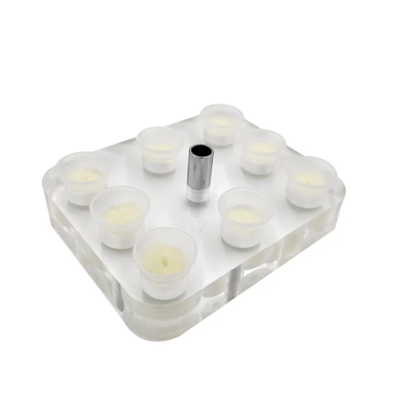Support acrylique carré  pour cupules et dermographe