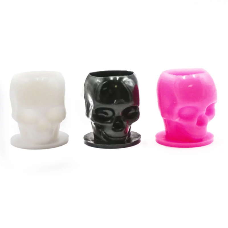 Lots de 200 Caps Plastique Différent Ø Int. et Ext. motif skull Coloré | Inovel