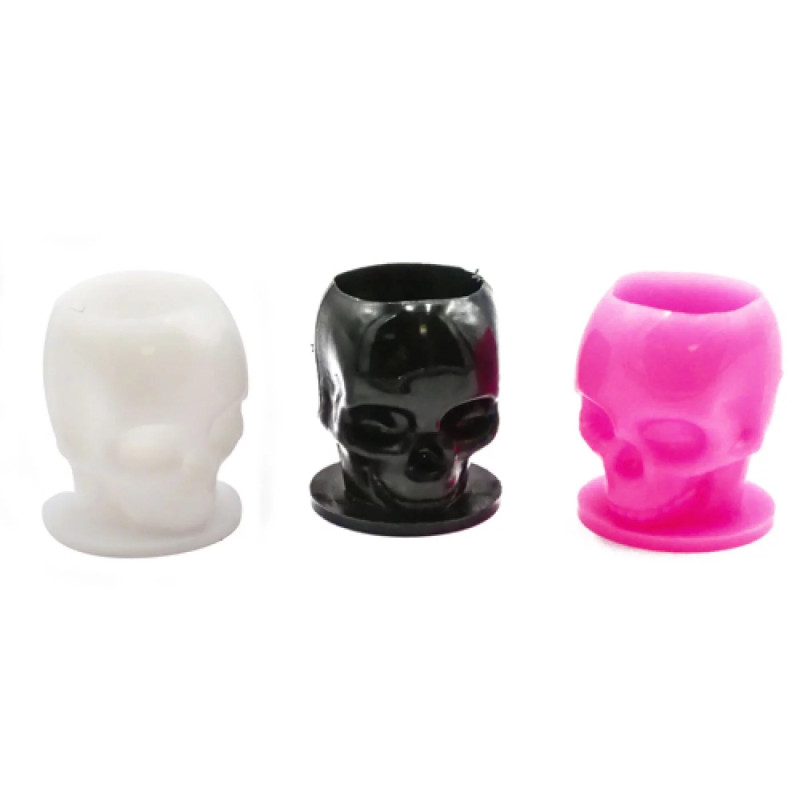 Lots de 200 Caps Plastique Différent Ø Int. et Ext. motif skull Coloré | Inovel