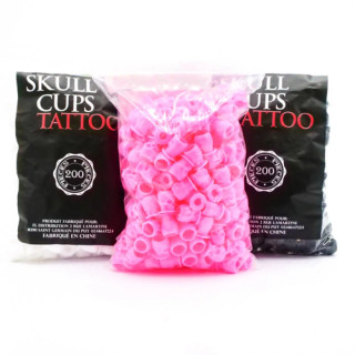 Lots de 200 Caps Plastique Différent Ø Int. et Ext. motif skull Coloré | Inovel