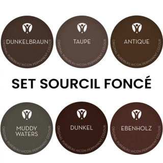 Pigments pour Maquillage Permanent PUREBEAU stériles 10ml - Set Sourcil Foncé -