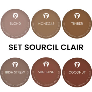 Pigments pour Maquillage Permanent PUREBEAU stériles 10ml - Set Sourcil Clair -