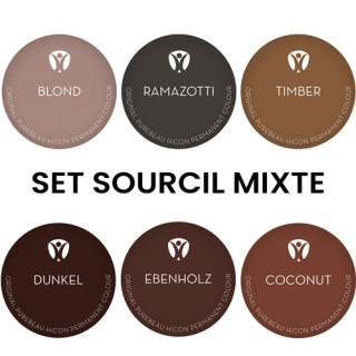 Pigments pour Maquillage Permanent PUREBEAU stériles 10ml - Set Sourcil Mix - 6