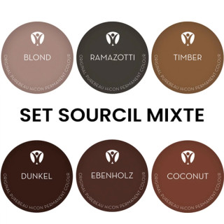 Pigments pour Maquillage Permanent PUREBEAU stériles 10ml - Set Sourcil Mix - 6